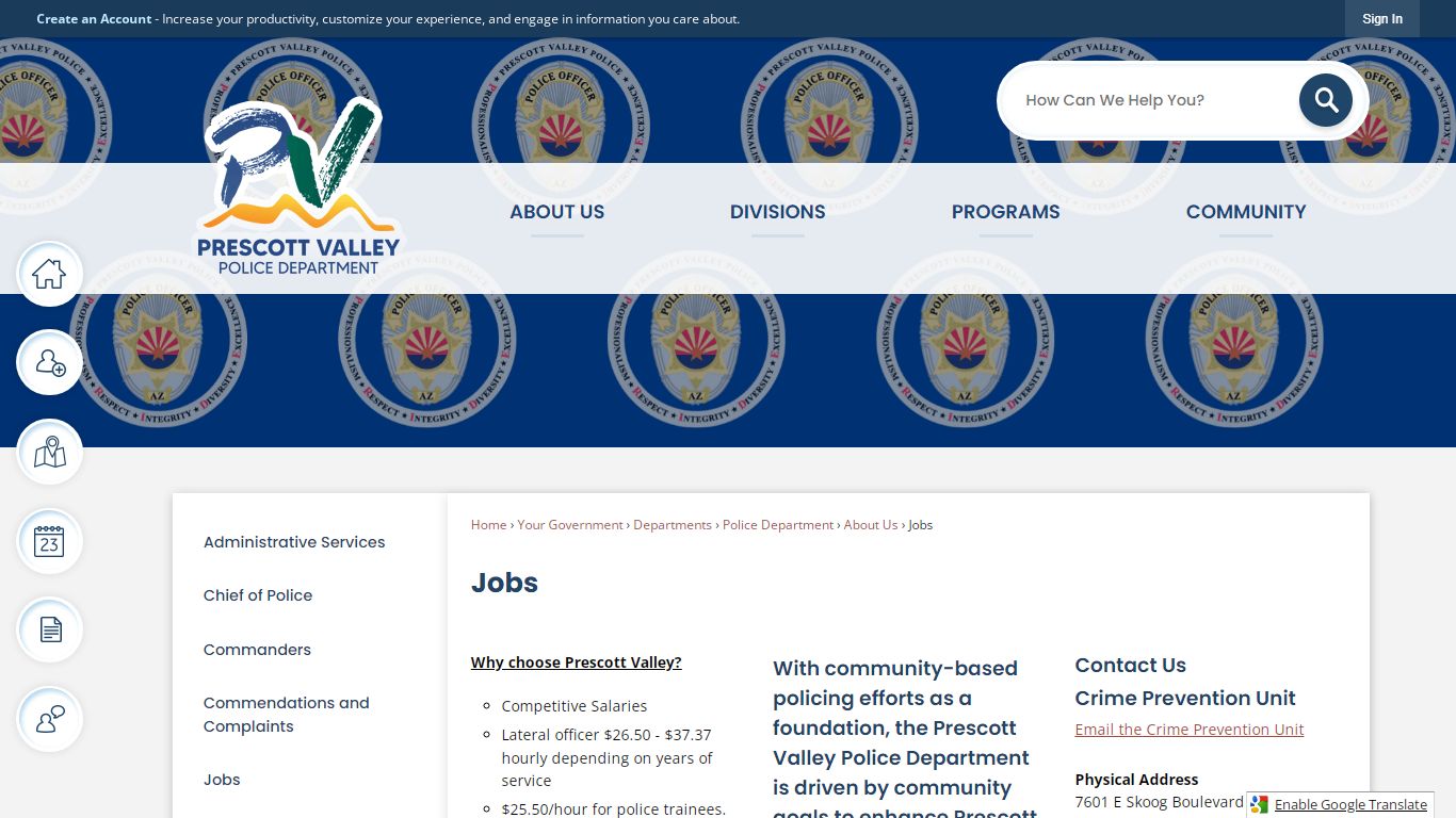 Jobs | Prescott Valley, AZ - Official Website